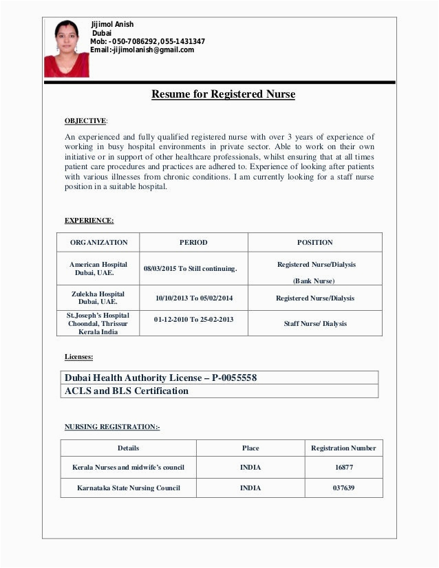 Sample Resume format for Nurses In India Resume for Nurses In India