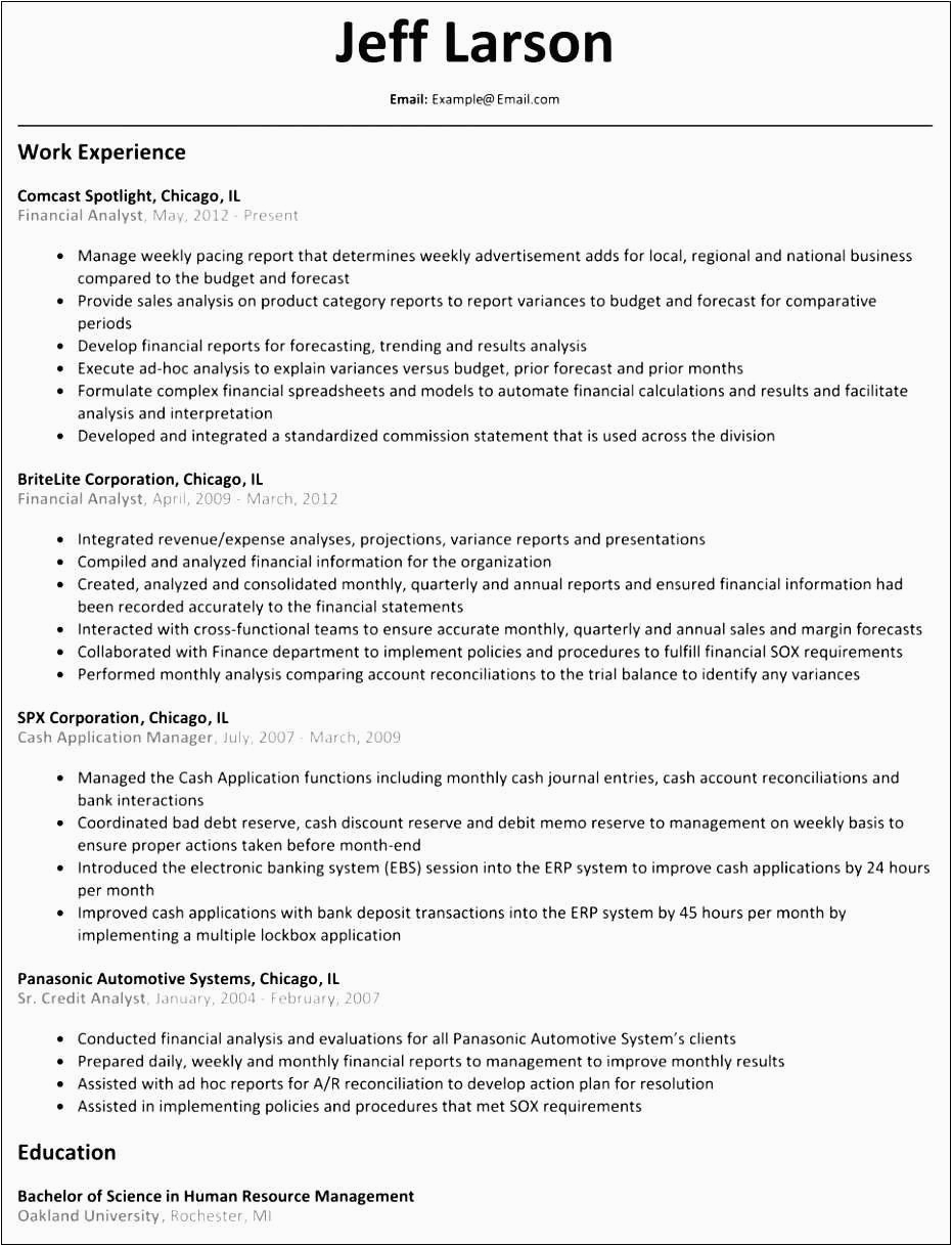 Sample Resume Objective for Financial Analyst Entry Level Financial Analyst Resume Objective Bank Of Resume