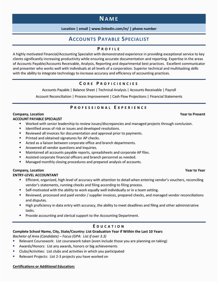 Sample Resume Of An Accounts Payable Specialist Accounts Payable Specialist Resume Example & 2020 Template