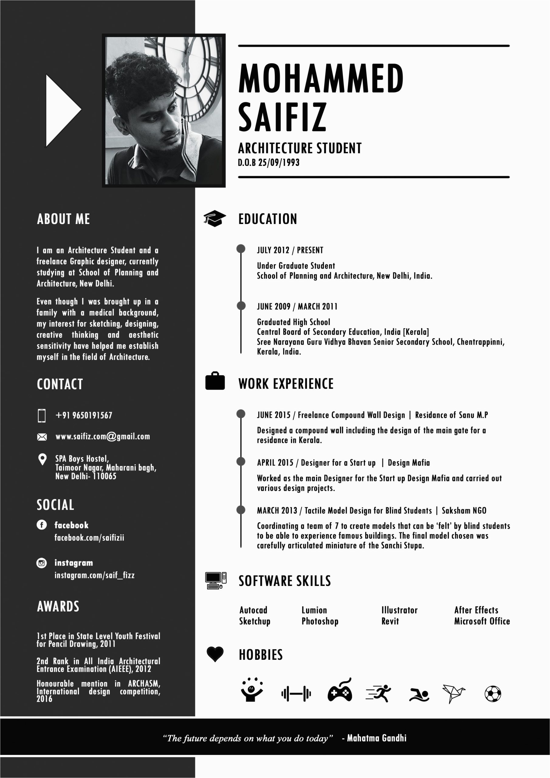 Sample Resume Of An Architecture Student Resume