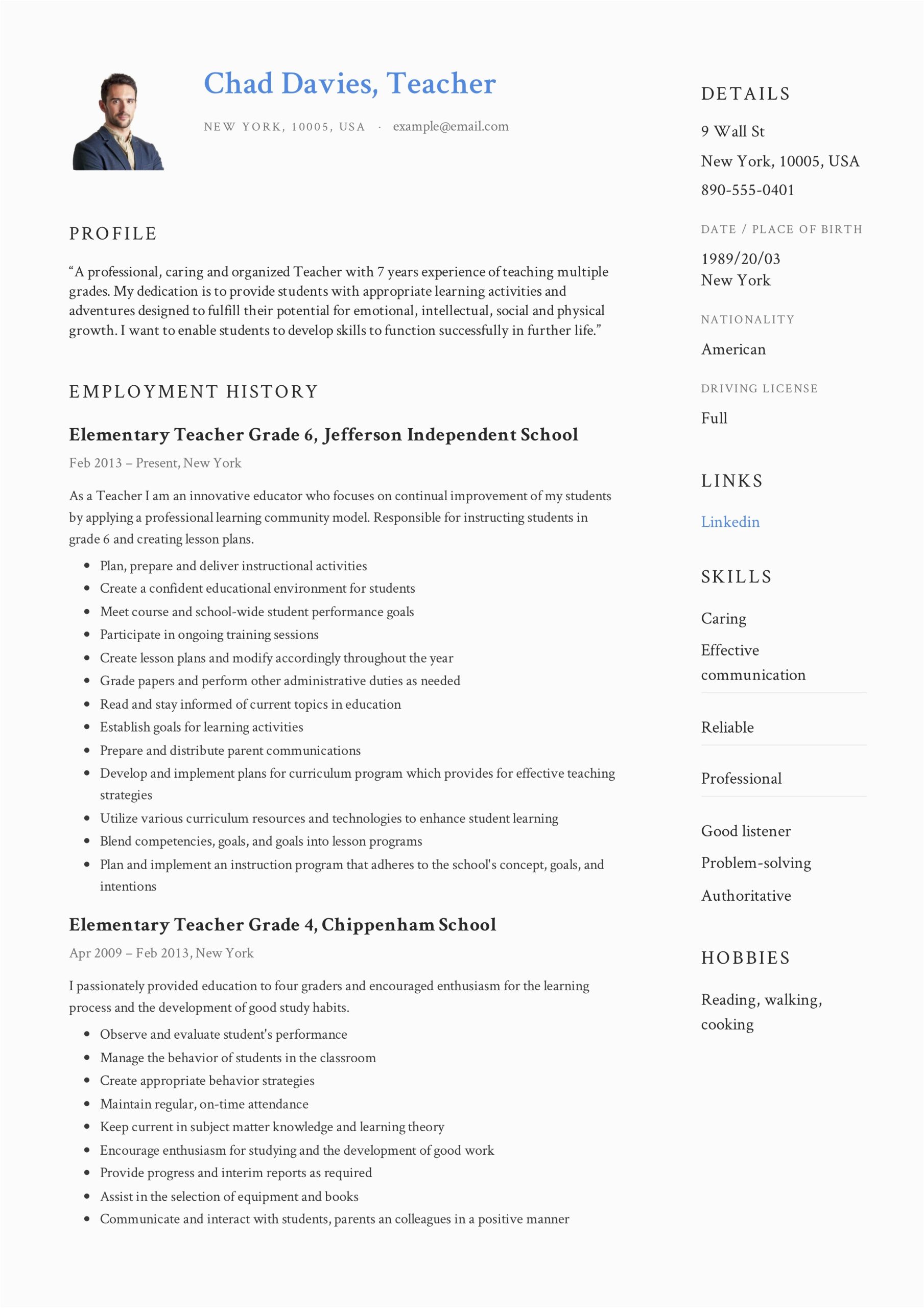 Sample Resume Of An Elementary Teacher Teacher Resume & Writing Guide 12 Samples Pdf