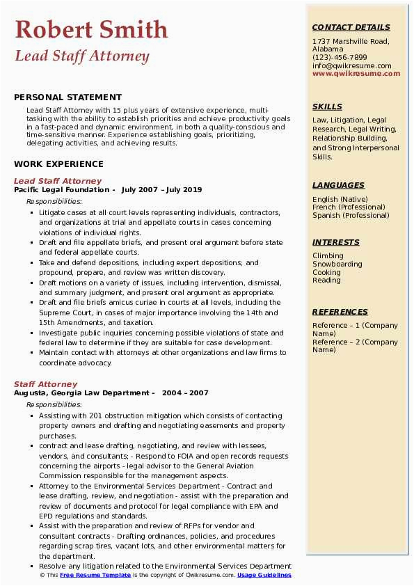 Sample Resume oral Argument before Court Of Appeals Staff attorney Resume Samples