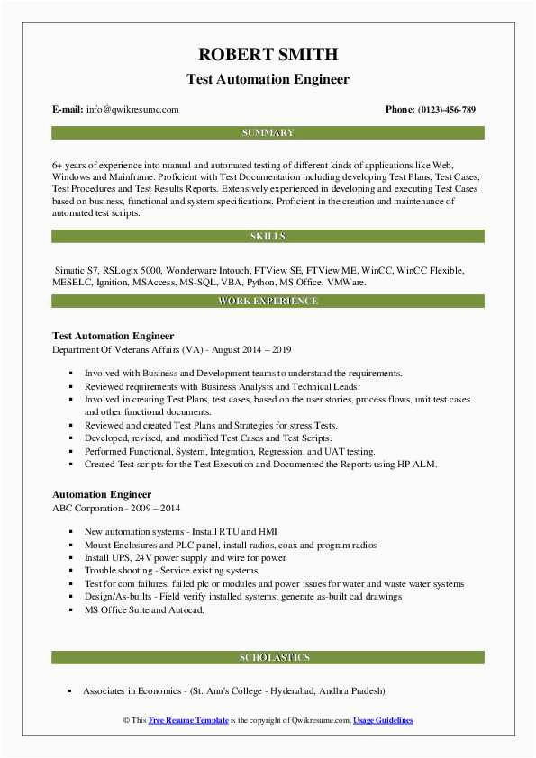 Sample Resume Part Of A Test Group for A System Sample Resume for 6 Months Experience In Manual Testing