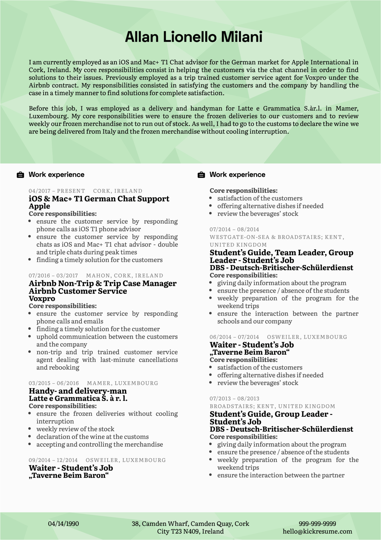 Sample Resume to Apply to Apple Apple Customer Support Resume Example