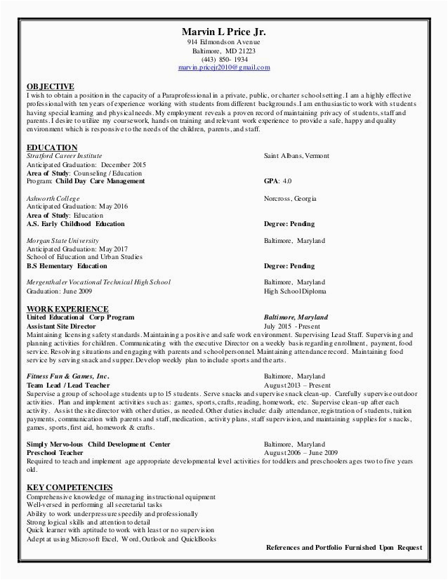 Sample Resume to Be A Volunteer Dance Instructor Paraprofessional Resume Samples Visualcv Database