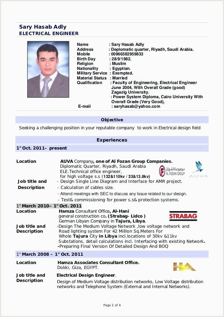Sample Resumes for Electrical Engineers Freshers Students 16 Beautiful Resume format Doc for Fresher Electrical Engineer