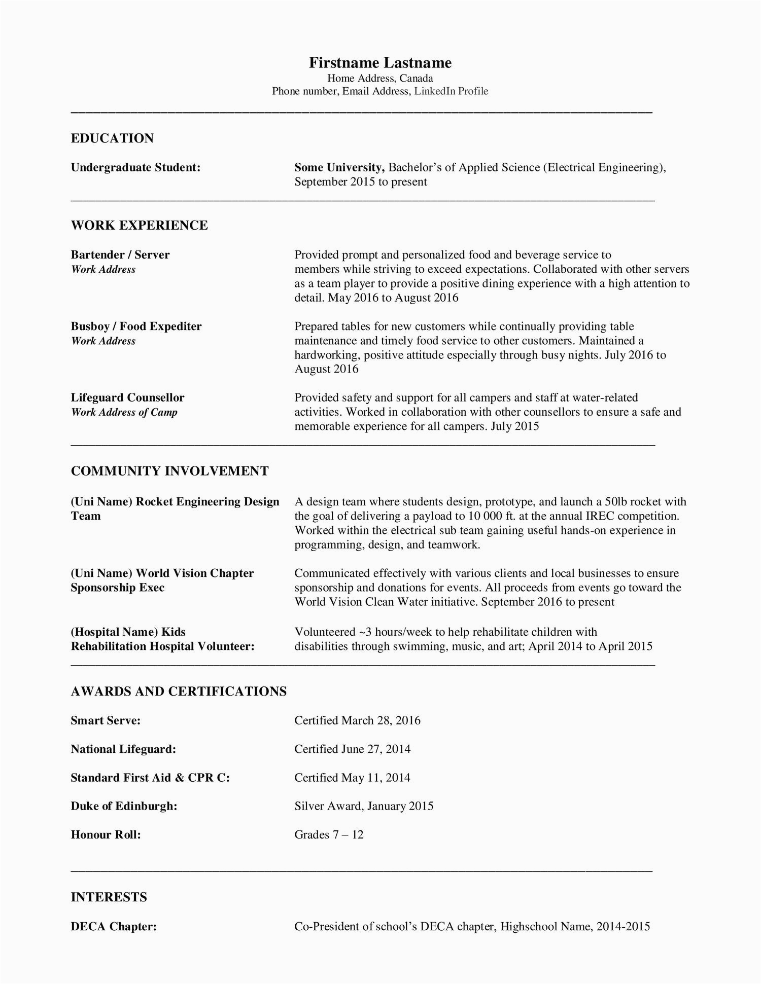 Sample Resumes for Electrical Engineers Freshers Students Electrical Engineering Student Resume Pdf