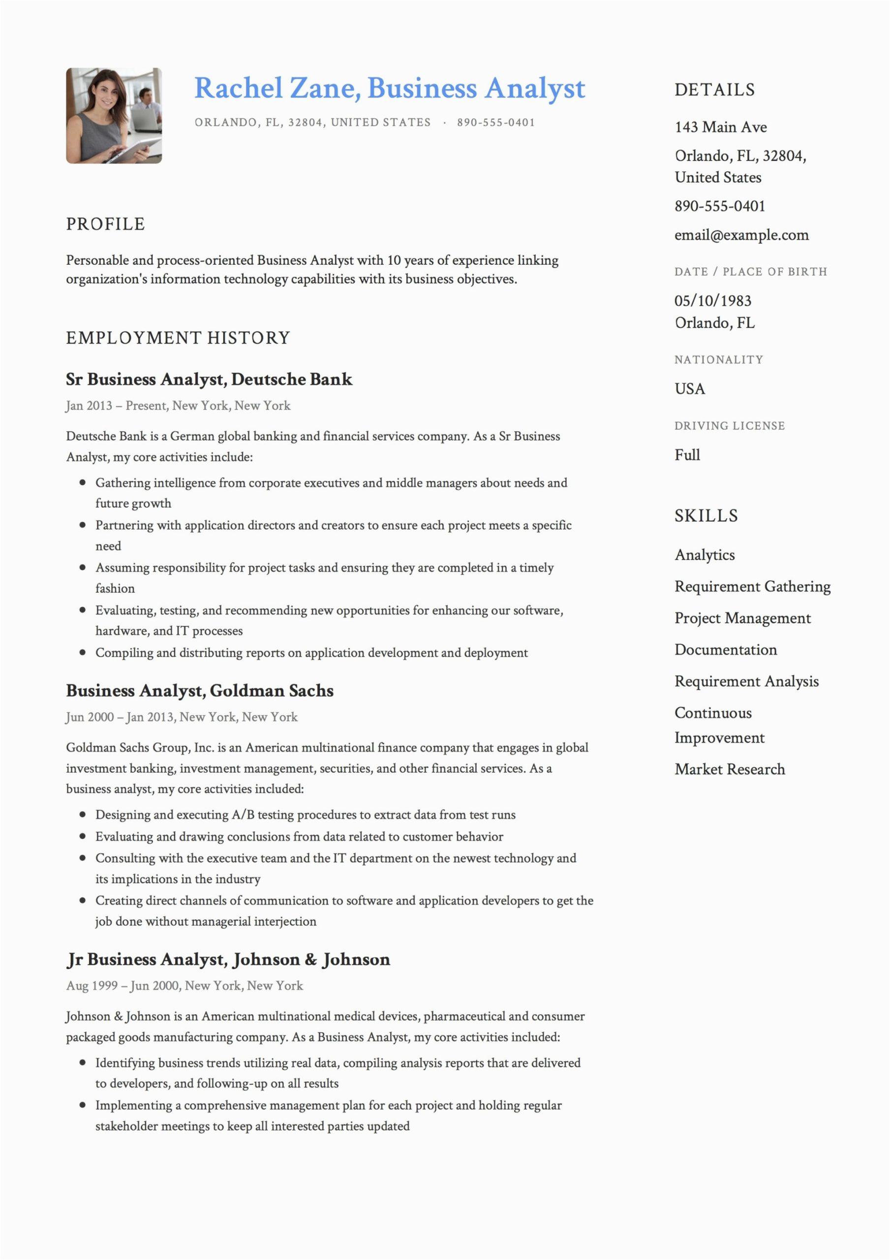Sample S Of Business Analyst Resume Business Analyst Resume & Guide 12 Templates Pdf
