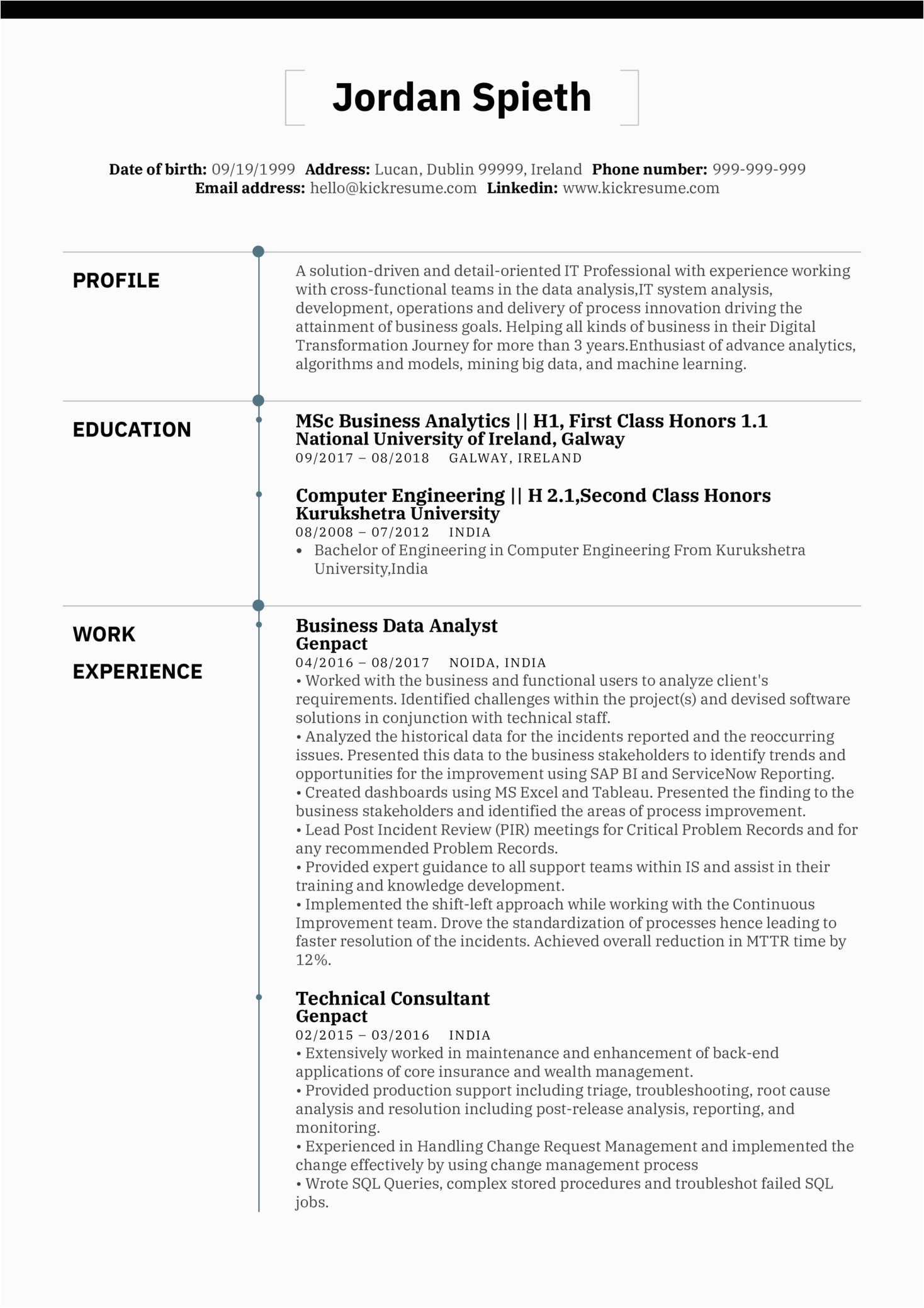 Sample S Of Business Analyst Resume Business Analyst Resume Sample