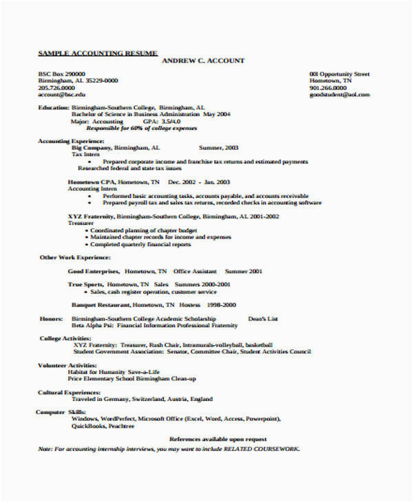 Sample Sales and Use Tax Resume Free 30 Accountant Resume Templates In Pdf
