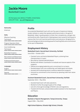 Samples Of A College Coaching Resume Track Coach Resume Examples & Writing Tips 2021 Free Guide