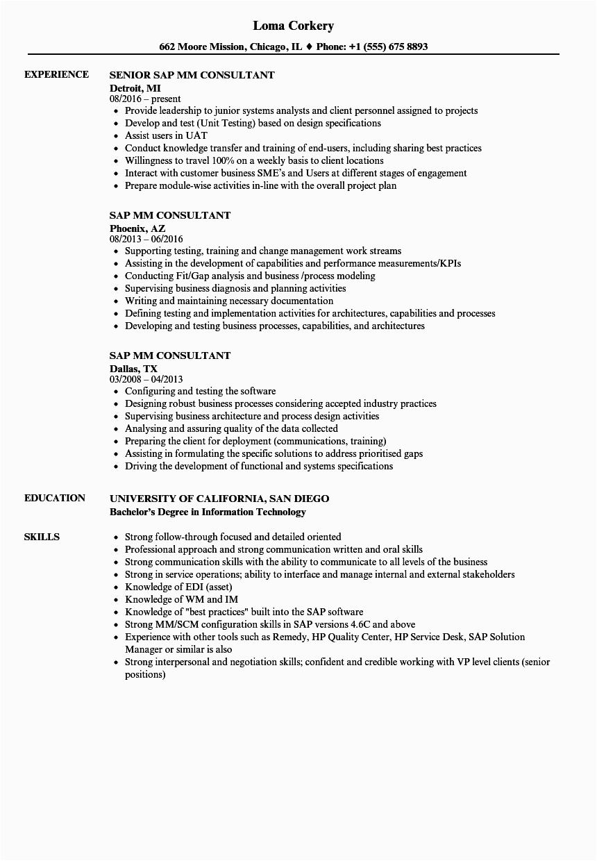 Sap Basis Sample Resume for 2 Years Experience Sap Abap 2 Years Experience Resume
