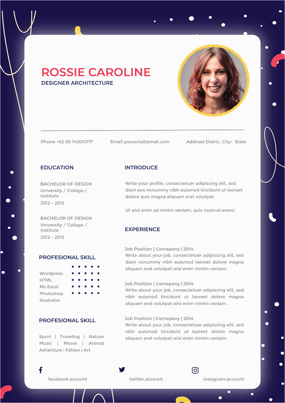 Simple Creative Resume Template Free Download Simple Creative Resume Template