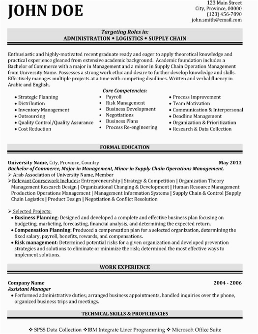 Supply Chain Management Resume Sample Entry Level top Supply Chain Resume Templates & Samples