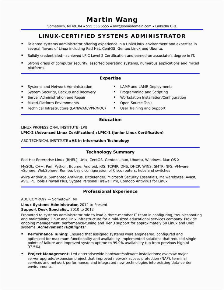 System Administrator Sample Resume 5 Years Experience See This Sample Resume for A Midlevel Systems Adminstrator for Help