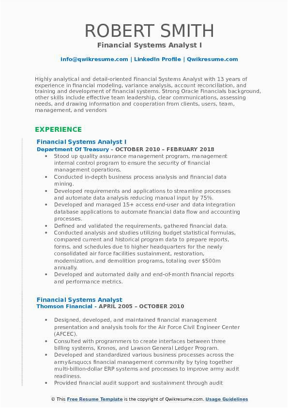 System Analyst Data Flow Sample Resume Financial Systems Analyst Resume Samples