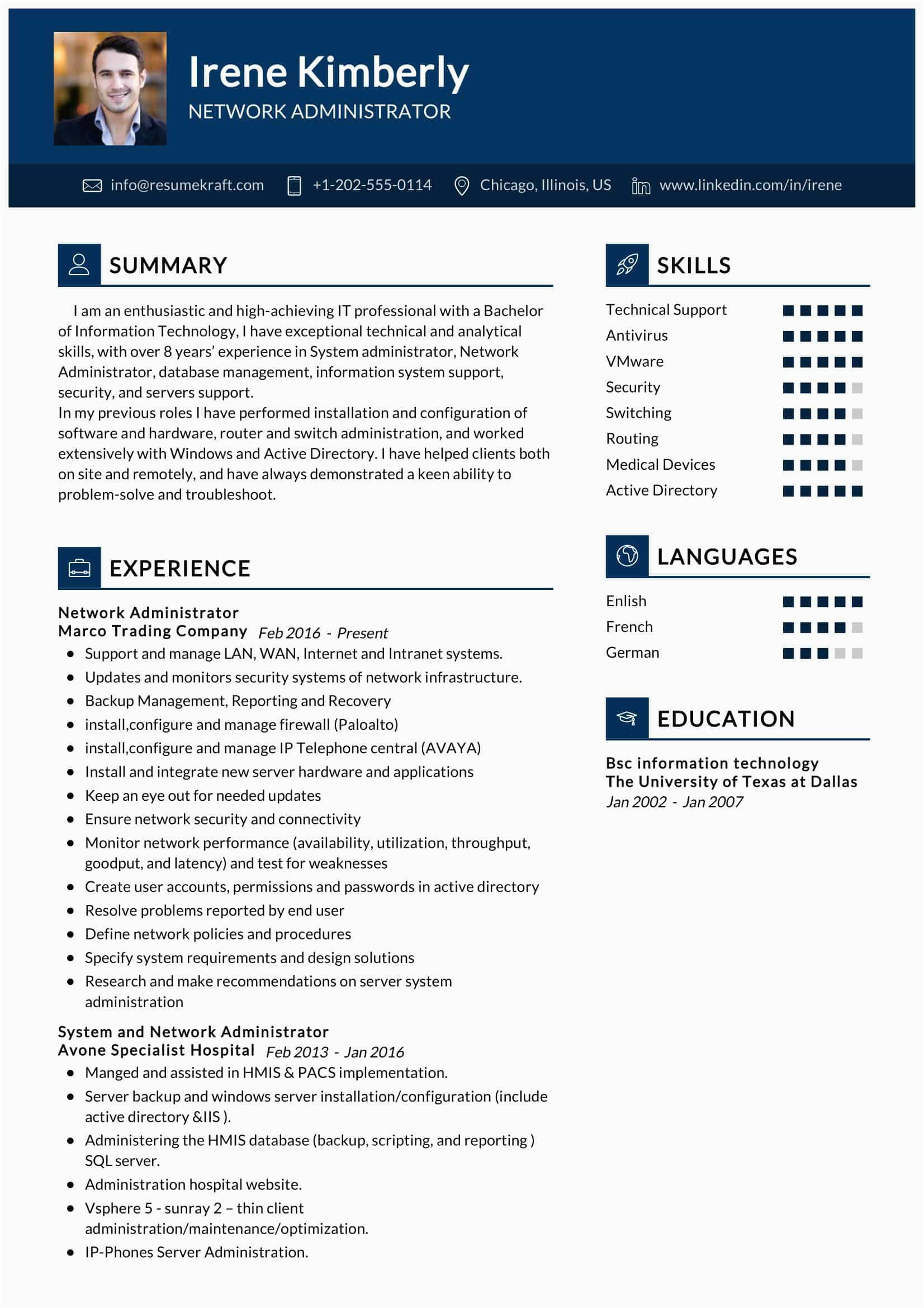Systems and Network Administrator Resume Sample Network Administrator Resume Sample 2022