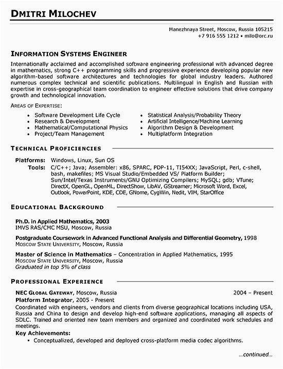 Systems Engineer Medical Device Resume Samples Systems Engineer