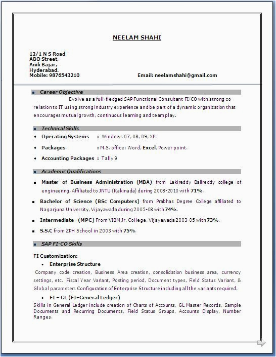 Tableau Sample Resumes for 3 Years Experience Resume format 3 Years Experience Experience format