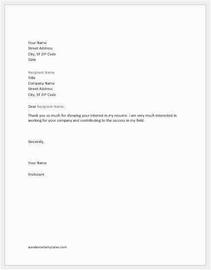 Thank You for Your Resume Template Thank You for Your Interest In Viewing My Resume