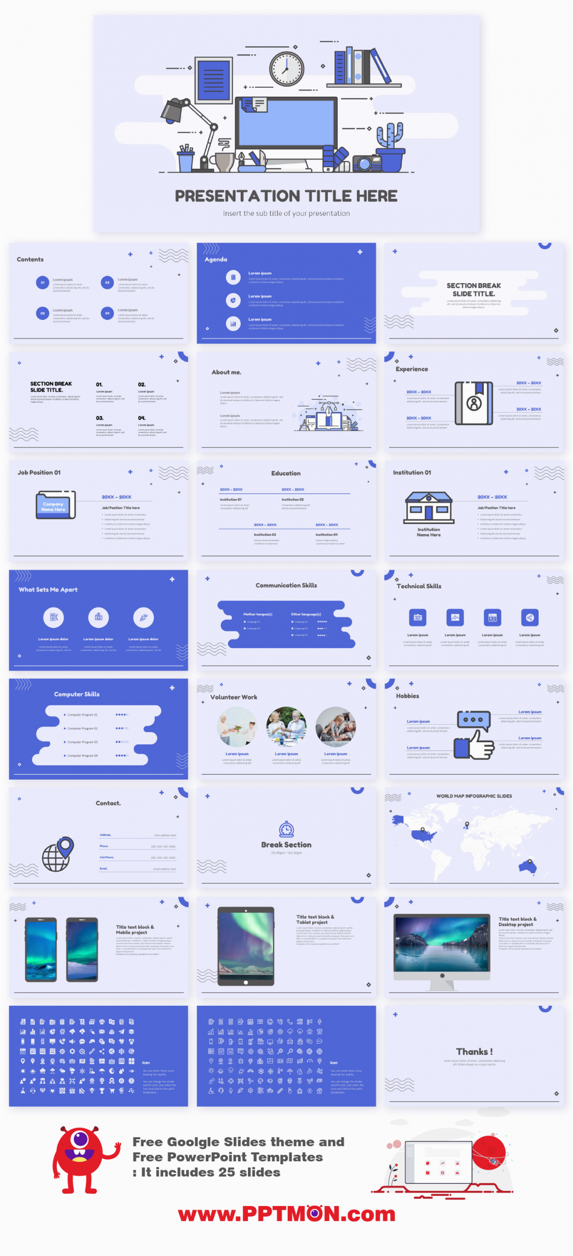 Visual Resume Powerpoint Templates Free Download Free Powerpoint Templates and Google Slides themes for