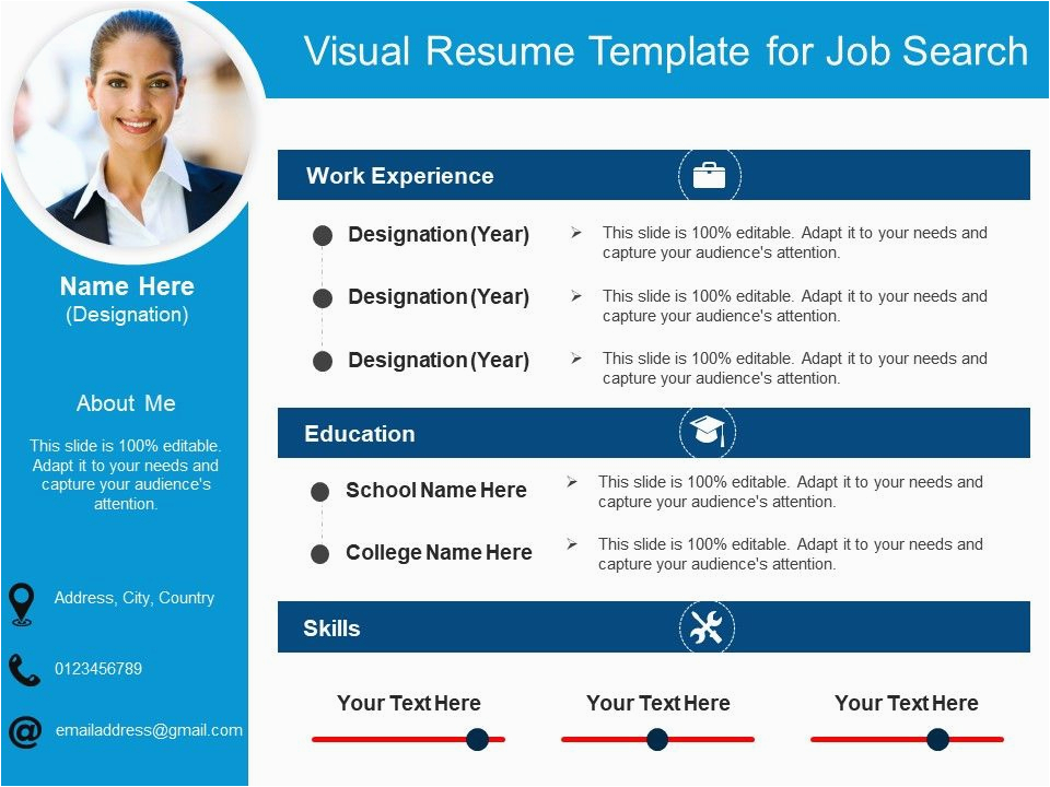 Visual Resume Powerpoint Templates Free Download Visual Resume Template for Job Search 2