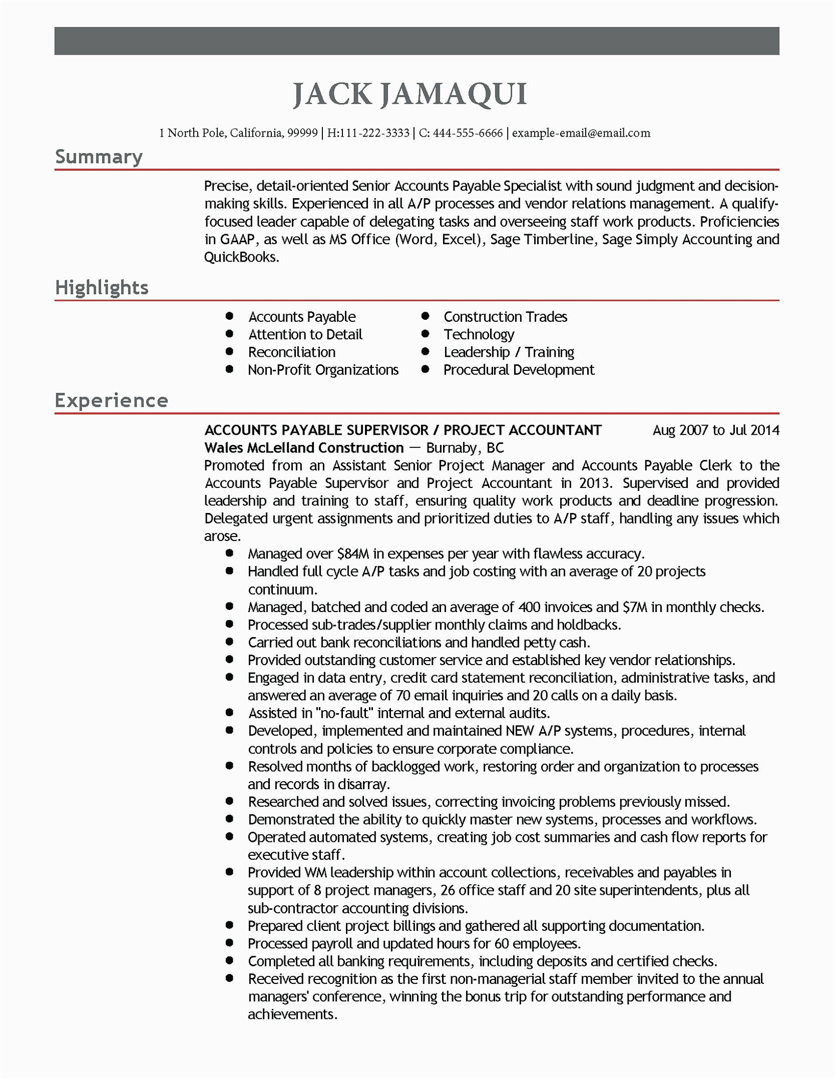 Accounts Payable Sample Resume In New York Accounts Payable Manager Resume Accounts Payable Manager Resume are