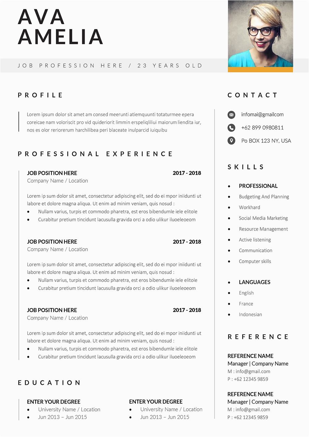 Ats Friendly Resume Template Free Download ats Friendly Resume Template Word format Doc Docx