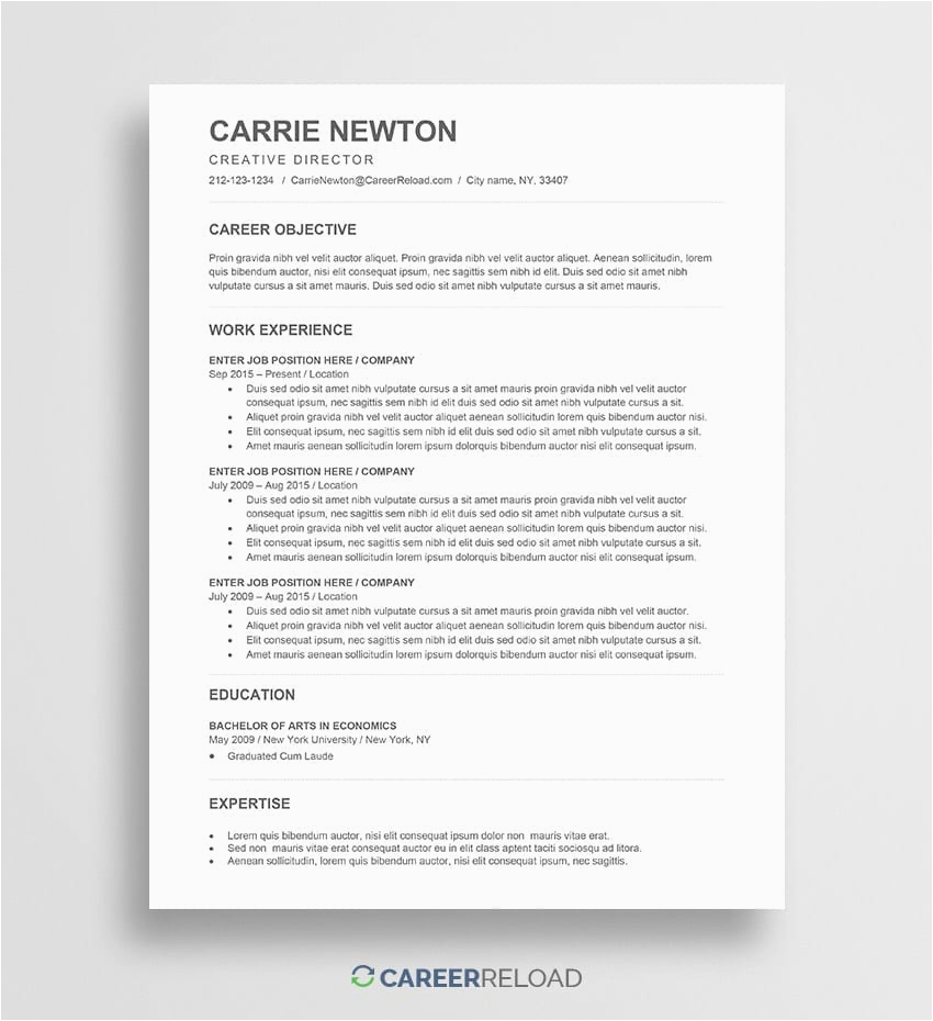 Ats Friendly Resume Template Free Download Free Word Resume Templates Free Microsoft Word Cv Templates