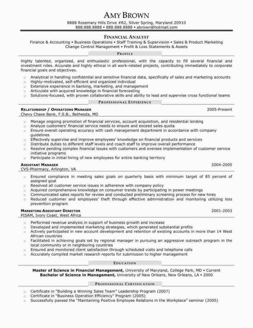 Automotive Financial Services Manager Resume Sample 32 Best Entry Level Financial Analyst Resume In 2020