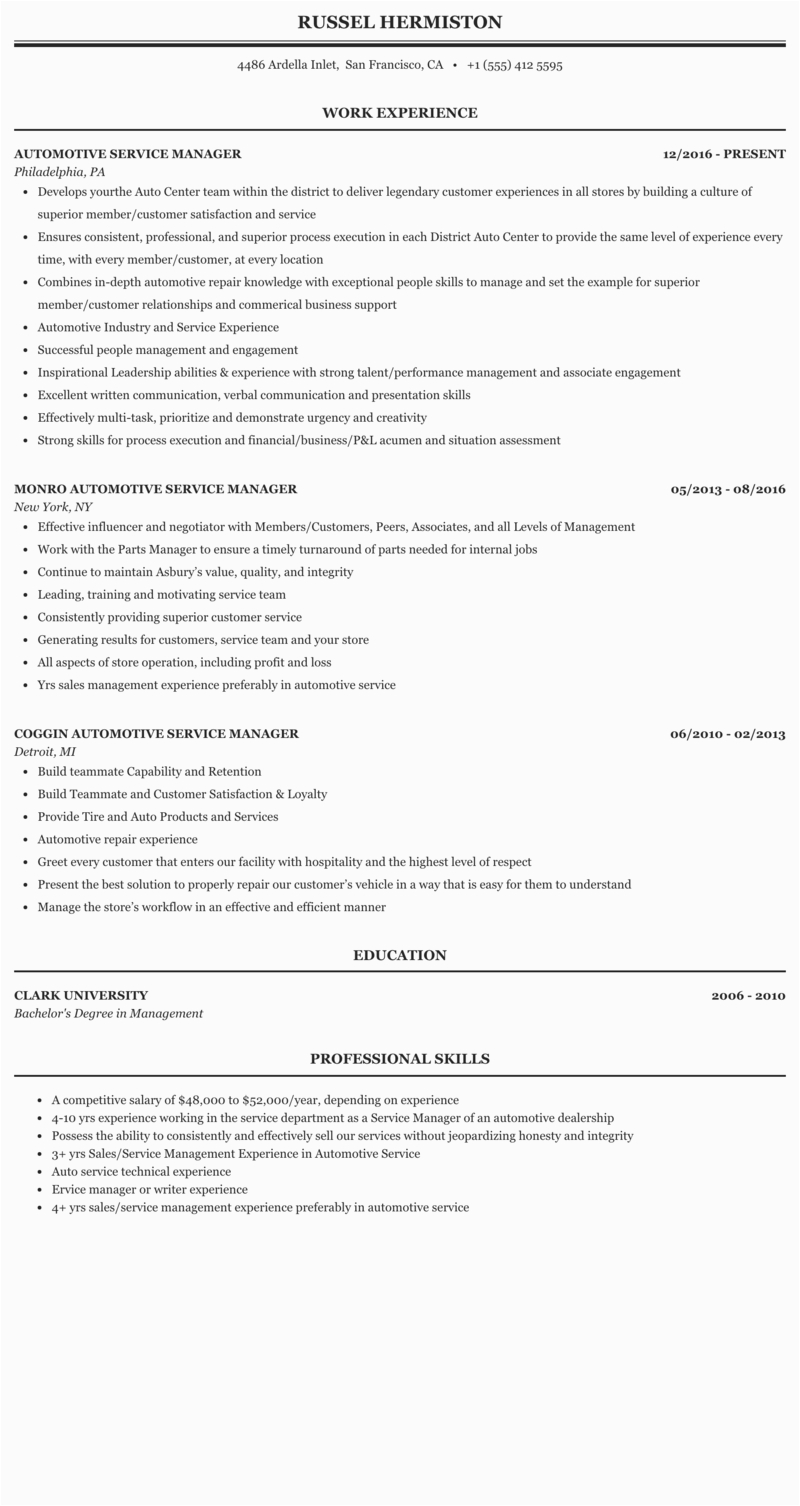 Automotive Financial Services Manager Resume Sample Automotive Financial Services Manager Resume Sample Production