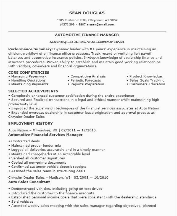 Automotive Financial Services Manager Resume Sample Free 56 Manager Resume Templates In Psd Ms Word