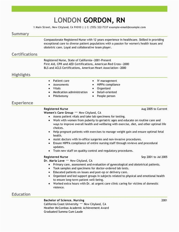 Awesome 2nd Year Nurse Resume Samples Best Registered Nurse Resume Example for 2021