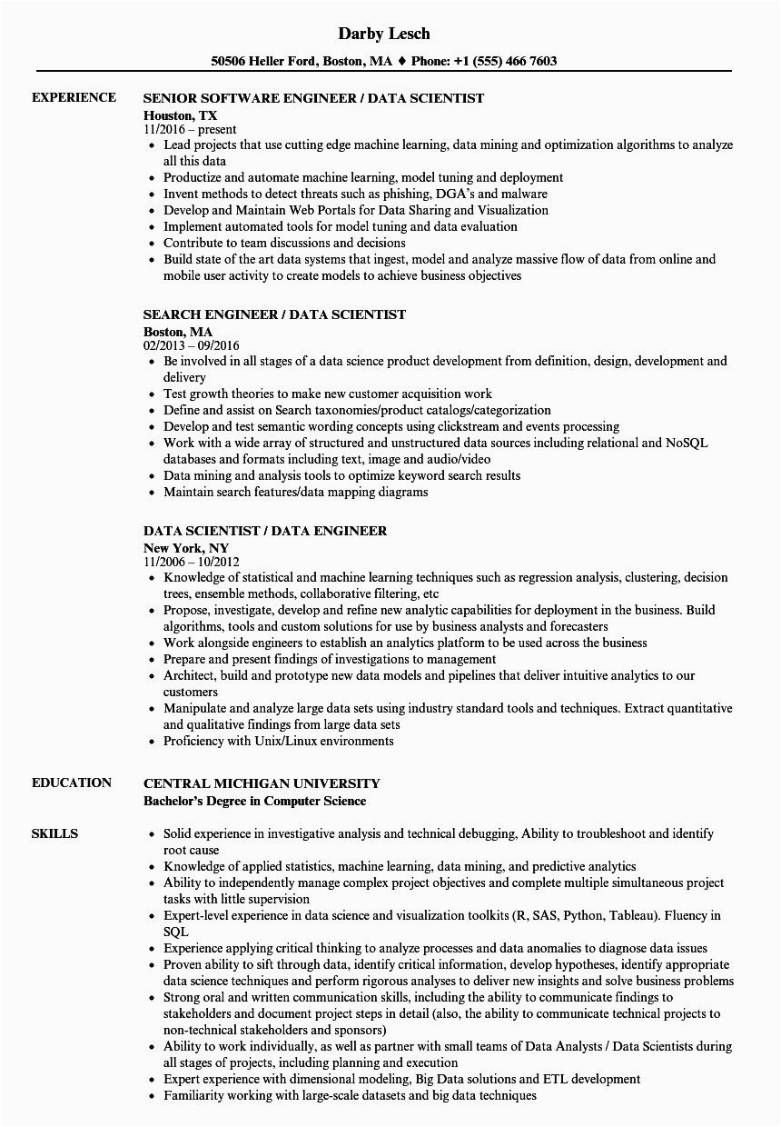 Big Data Project Manager Sample Resume Big Data Engineer Resume Best Resume Examples