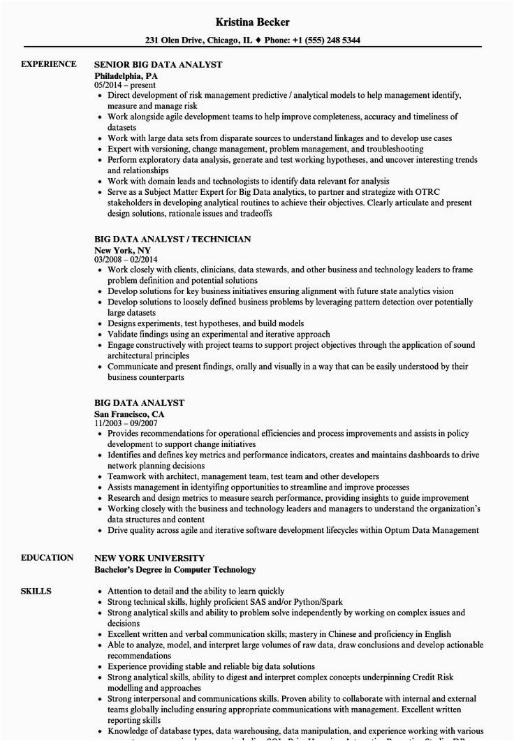 Big Data Project Manager Sample Resume Data Analyst Resume Examples Best Big Data Analyst Resume Samples