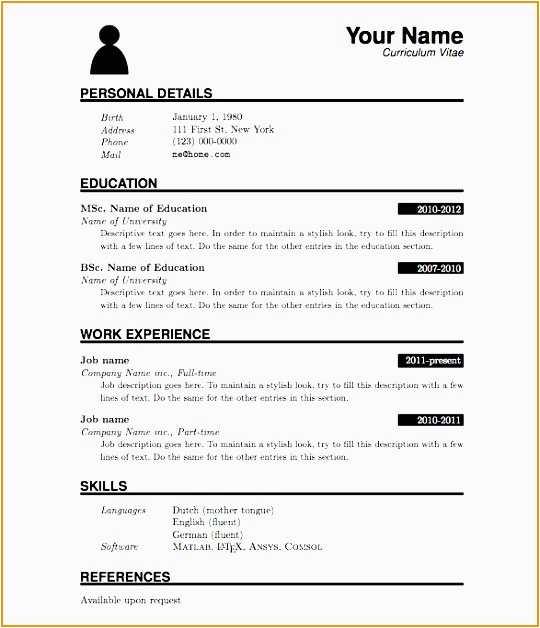 Blank Resume Template for College Students 6 Blank Resume Template for High School Students Free