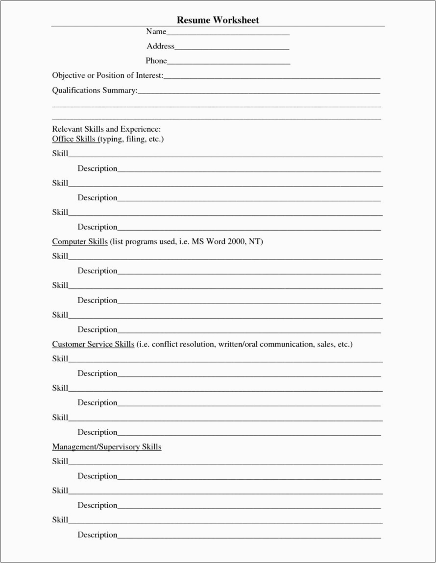 Blank Resume Template for College Students Blank Resume Template for Students