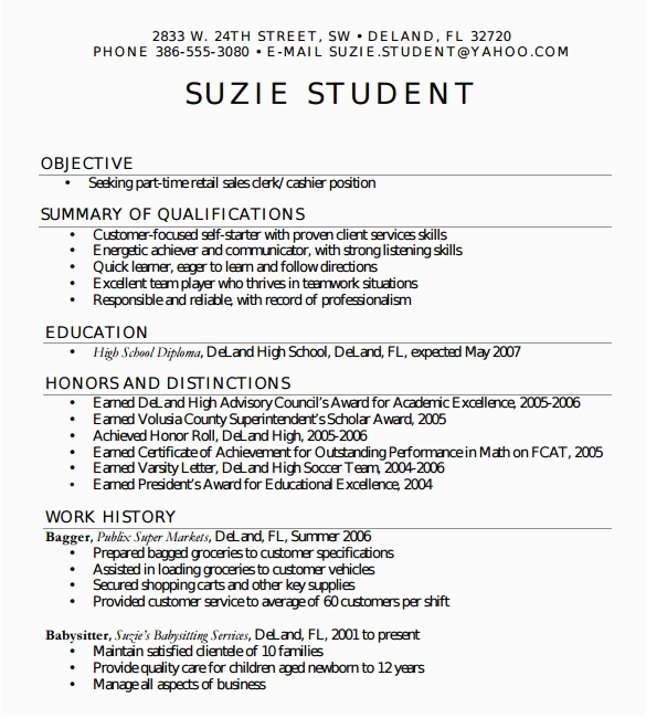 College Resume Template for High School Seniors 7 Sample High School Resume Templates