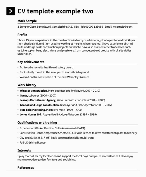 Construction Project List Template for Resume Construction Project Manager Resume Templates Sample