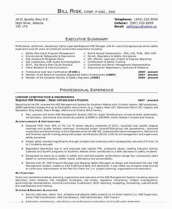 Construction Site Safety Officer Resume Sample 16 Free Construction Resume Example Pdf Doc