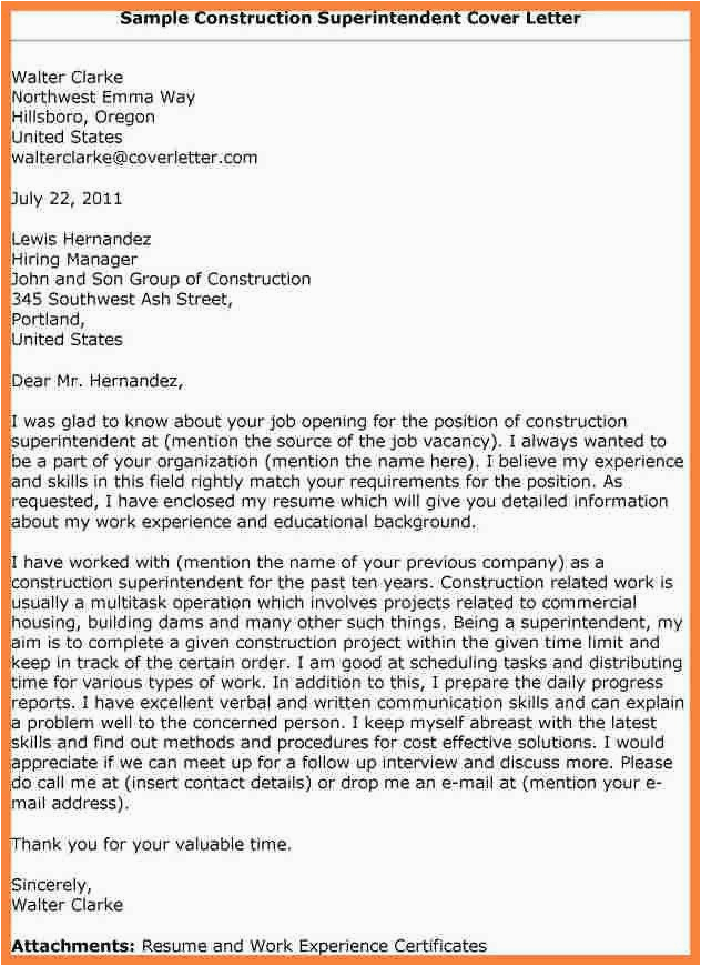 Construction Superintendent Resume Cover Letter Sample Construction Superintendent Resume Cover Letter Examples Cover Letter
