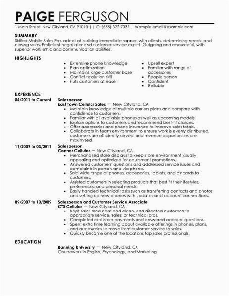Cox School Of Business Resume Template Resume Examples for Retail Experience Restume