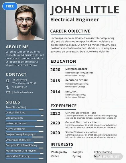 Creative Resume Templates for Freshers Free Download Electrical Engineer Fresher Resume Template [free Psd