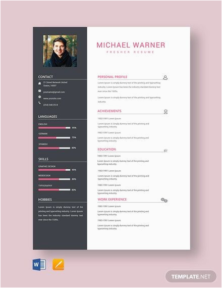 Creative Resume Templates for Freshers Free Download Free Technical Fresher Resume Template In 2020