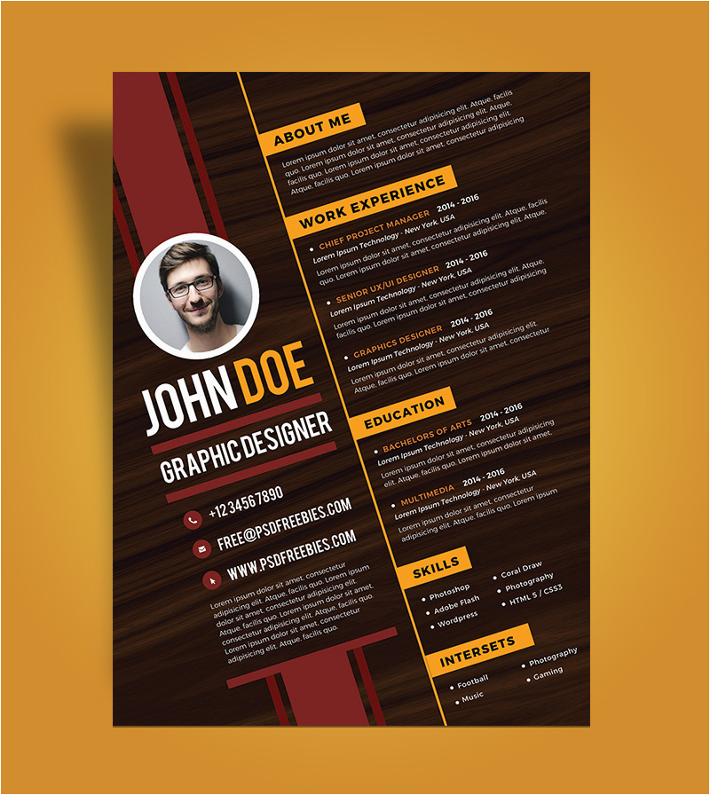 Creative Resume Templates for Graphic Designer Free Download Free Creative Resume Design Template for Graphic Designer