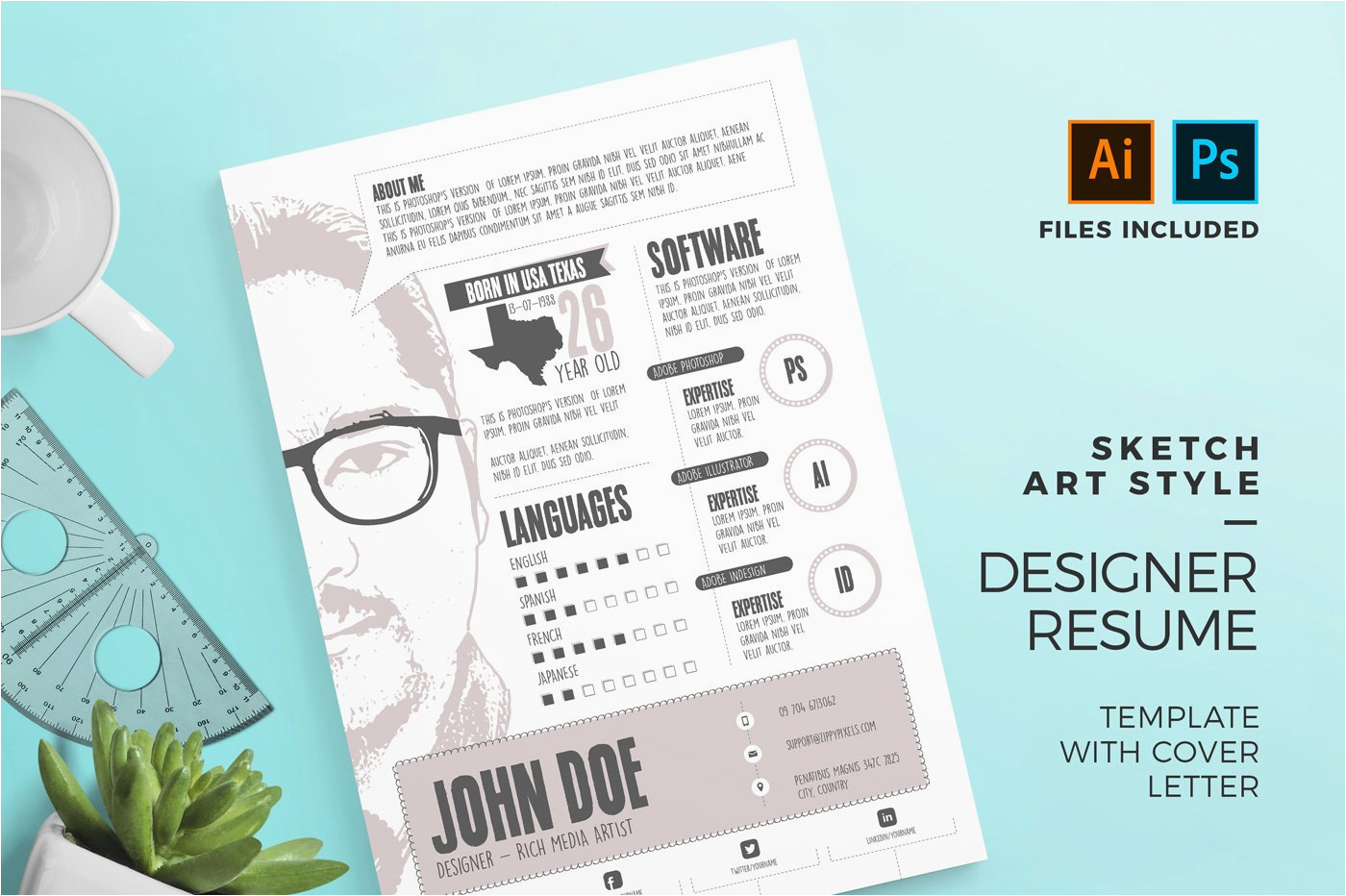 Creative Resume Templates for Graphic Designers Graphic Designer Resume Cv Template