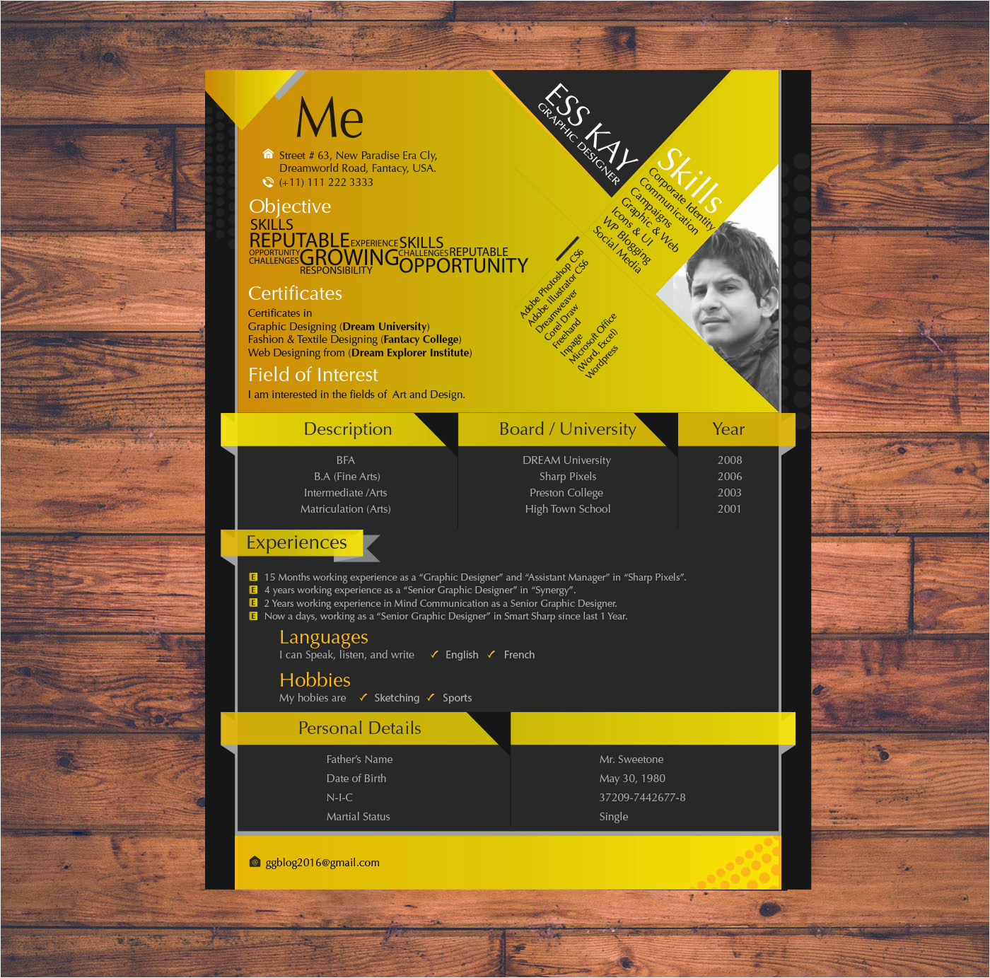 Creative Resume Templates for Graphic Designers Modern Free Resume Template Design for Graphic