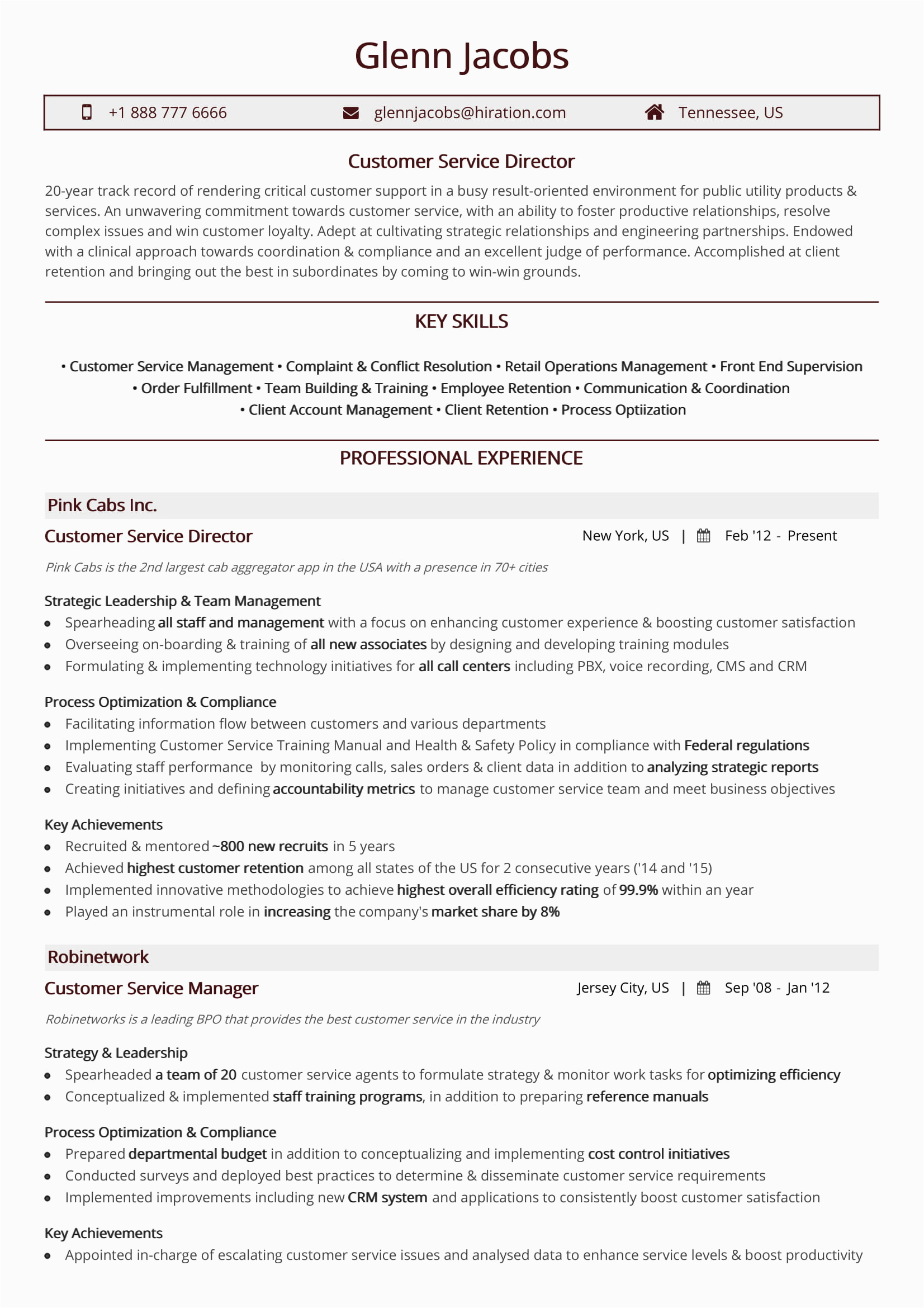 Customer Service Manager Resume Templates Samples Customer Service Resume Examples & Resume Samples [2020]