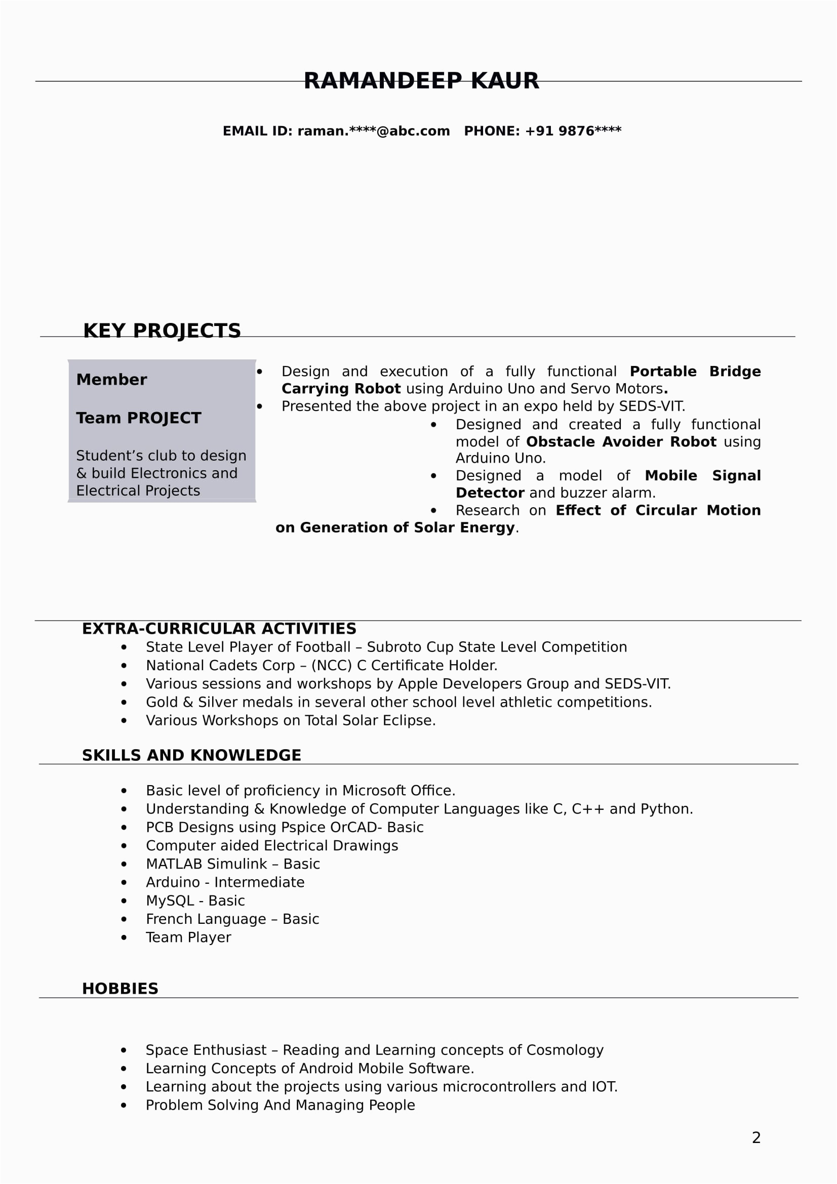 Electrical and Electronics Engineering Fresher Resume Sample Resume Templates for Electrical Engineer Freshers Download Free