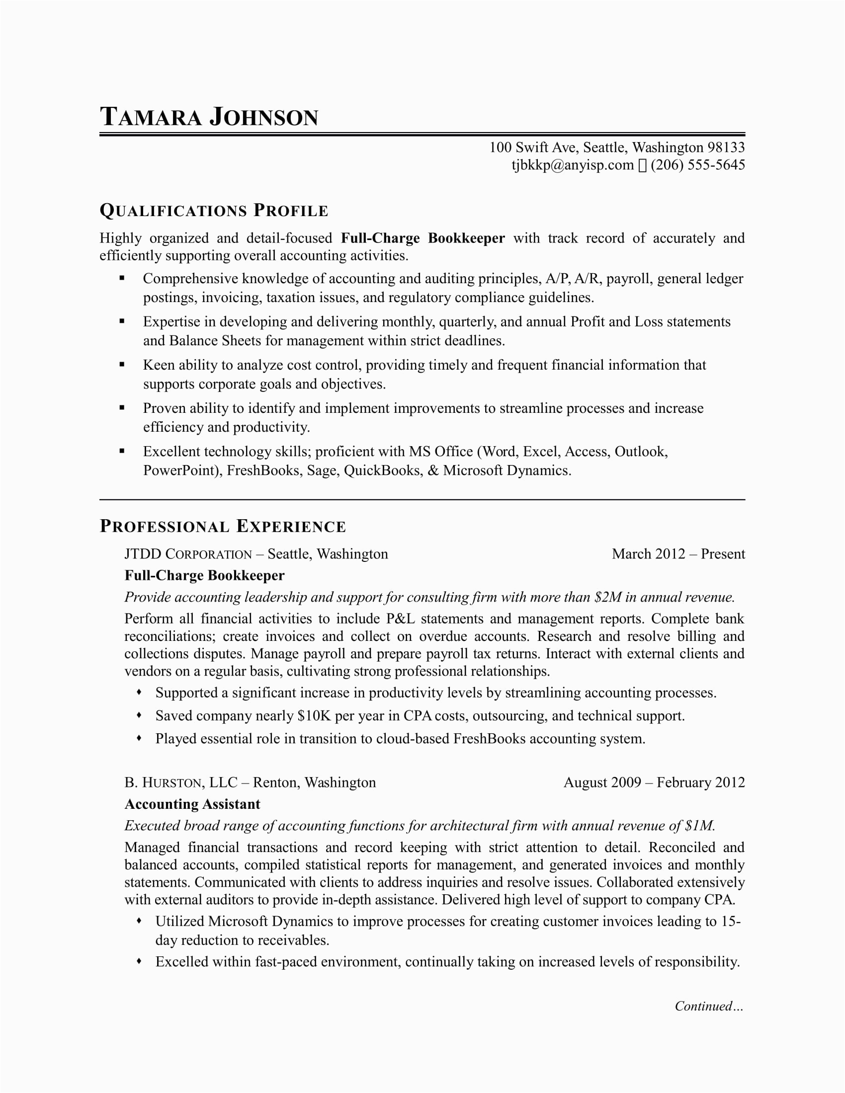 Entry Level Accounting Bookkeeping Resume Sample Entry Level Bookkeeper Resume Sample